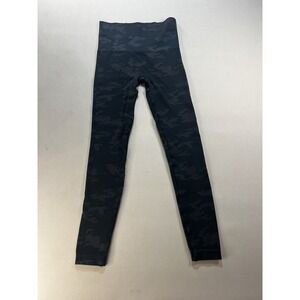 Spanx Look At Me Now Leggings Womens Small Black Gray Camo Pull On Seamless